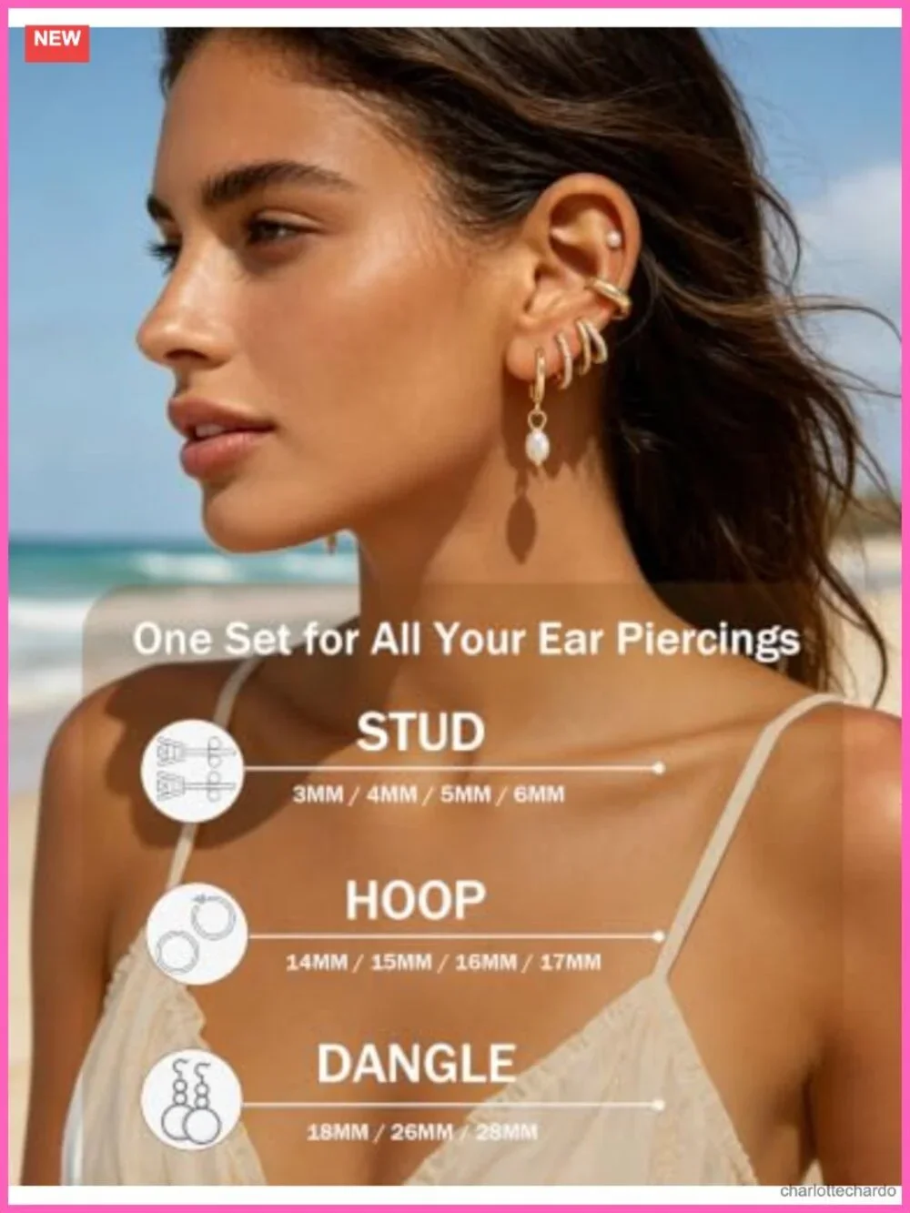 14K Gold Plated Earrings Set for Women, Hypoallergenic Stacking Earrings